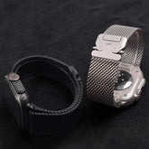 Pure Titanium Milanese Mesh Band  with Parachute-Style Buckle